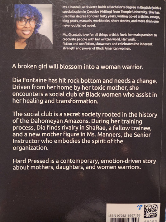 Book back cover with text and a barcode on a dark background